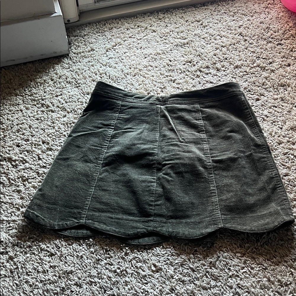 Altar'd State Forest Green Corduroy Mini Skirt